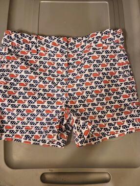 Vineyard Vines Sz 7 Girls Flag Whale Shorts